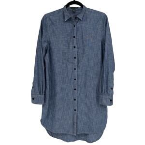 LRL Lauren Jeans Co Denim Shirt Dress Small Tunic Classic Americana Ralph Lauren